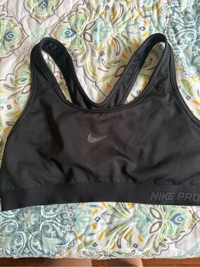Nike Black Racerback Sports Bra with Subtle Logo